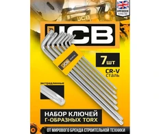 JCB Ypač ilgų TORX raktų rinkinys, 7 dalių (T10-T40)