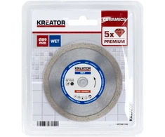 Kreator KRT081100 deimantinis pjovimo diskas, 89mm, 10mm, 1.80mm, 1.20mm, 17200 aps/min, šlapiam pjovimui