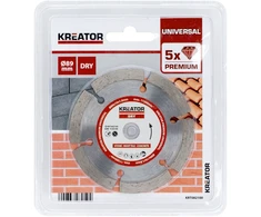 Kreator KRT082100 deimantinis pjovimo diskas, Ø89mm, 10mm anga, 1,8mm pjūvis, 6 segmentai, 17200 aps/min, sausas pjovimas