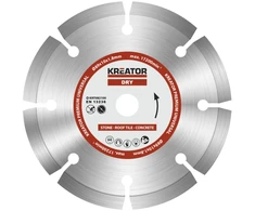Kreator KRT082100 deimantinis pjovimo diskas, Ø89mm, 10mm anga, 1,8mm pjūvis, 6 segmentai, 17200 aps/min, sausas pjovimas
