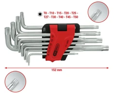 L- raktų komplektas TORX ,T8-T50, 10vnt, ilgi, KS Tools