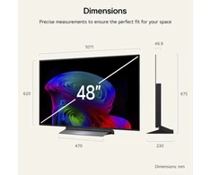 Lg OLED televizorius OLED48C6ELB.AEUD, 120.7cm, 4K UHD, 165Hz, OLED evo, HDMI 2.1, VRR, ALLM, G-SYNC, FreeSync Premium