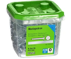 Montavimo varžtas su grąžtu 4,2X19 FZB 250vnt. 562319 ESSVE