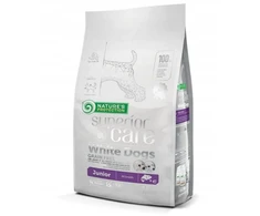 NATURE'S PROTECTION SUPERIOR CARE Baltas Dogs begrūdis su lašiša Junior All Breeds, visų veislių jaunų baltakailių šunų begrūdis sausas pašaras su lašiša, 1,5kg