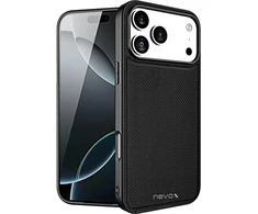 Dėklas Nevox StyleShell NYLO 2529, juodas, iPhone 17 Pro Max / iPhone 18 Pro Max, polikarbonatas, TPU, nailonas, atsparus smūgiams