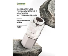 Partner Pneumatinė greitoji jungtis su vožtuvu ir vidiniu sriegiu 3/8''