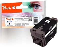 Peach rašalo kasetė PI200-450, 20ml, 1 vnt., juoda, suderinama su Epson 27XL, T2711, 1210 puslapiai
