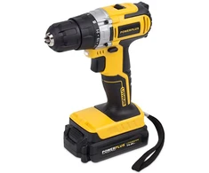 POWERPLUS POWX00422 akumuliatorinis gręžtuvas-suktuvas gręžimui ir varžtų sukimui 20V 2x1.5Ah su įkrovikliu