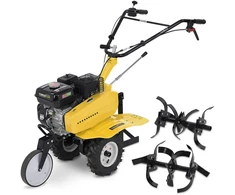 POWERPLUS POWXG7217 benzininis kultivatorius ir žemės freza dirvos apdirbimui ir sodo paruošimui 208cc 4200W 105cm 4-taktis variklis reversas