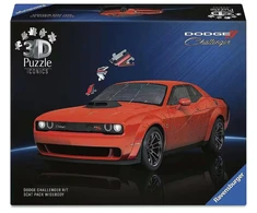 Ravensburger 3D dėlionė Iconics Dodge Challenger R/T Scat Pack Widebody 12008036, 108 vnt, 8 metai, juoda, raudona
