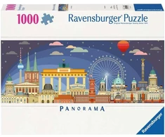 Ravensburger Dėlionė Panorama - Naktis Berlyne 12000449, 1000 vnt, 98x37 cm, peizažas, paaugliams ir suaugusiesiems, nuo 14 metų