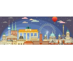 Ravensburger Dėlionė Panorama - Naktis Berlyne 12000449, 1000 vnt, 98x37 cm, peizažas, paaugliams ir suaugusiesiems, nuo 14 metų