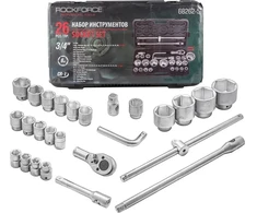 Forcekraft Įrankių rinkinys 26 dalių 3/4'' 1'' (šešiabriaunis)