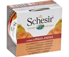 Agras Pet Foods Drėgnas Šunų Maistas - Schesir Vištiena su Papaja Želė - 150g