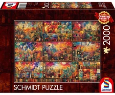 Schmidt Spiele dėlionė 59745, 2000 vnt., 96,8x69,2 cm, kartonas, knygų ir vyno kelionių scena, suaugusiesiems nuo 14 metų