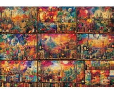 Schmidt Spiele dėlionė 59745, 2000 vnt., 96,8x69,2 cm, kartonas, knygų ir vyno kelionių scena, suaugusiesiems nuo 14 metų