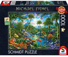 Schmidt Spiele Dėlionė Michael Fishel Island Paradise 58611, 1000 vnt., 69.3 cm x 49.3 cm, įvairiaspalvė, kartonas, nuo 12 m.