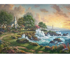 Schmidt Spiele Dėlionė Thomas Kinkade Studios Treasure By The Sea 58628, 1000 vnt., 69.3x49.3 cm, kartonas, matinis lakas, 12+ m.