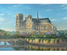 Schmidt Spiele Dėlionė Thomas Kinkade Studios Notre Dame 58796, 1000 vnt., 49.3 cm x 69.3 cm, daugiaspalvė, kartonas, 12 m.