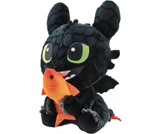 Schmidt Spiele Minkštas žaislas Toothless 42859, 18 cm, juodas, pliušas, drakonas, nuo 0 mėn.