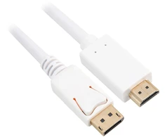 Sharkoon Adapterkabel Displayport 1.2 > HDMI 4K (baltas, 3 Meter)