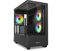 Sharkoon ELITE SHARK CM100, juodas bokšto korpusas, 2 grūdinto stiklo ekranai