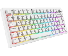 Sharkoon SGK55W Klaviatūra žaidimams kabellose Klaviatūra žaidimams im 75%-išdėstymas mit PBT-Tastenkappen, baltas