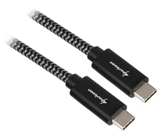 Sharkoon USB 3.2 Gen 2 Kabelis, USB-C Stecker > USB-C Stecker (juodas/grau, 0,5 Meter, gesleevt)