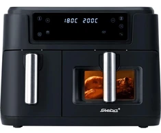 Steba dviguba karšto oro gruzdintuvė HF 9500 DUO 269500, 2400W, 9,5l, 60-200°C, 60min laikmatis, 10 automatinės programos, ekranas