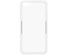 Tellur telefono dėklas su grūdinto stiklo nugarėle iPhone 8 Plus, baltas