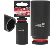 Tvardy Ilgasis smūginis antgalis 1/2'' 6-kampis 26mm CR-MO (6/36)