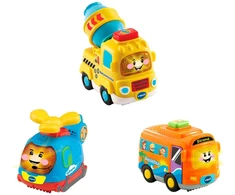 VTech Tut Tut Baby Flitzer - 3er-Set Reisebus, Helikopter, Betonmischer