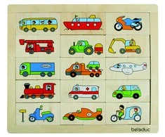 Beleduc lavinamoji priemonė - medinė dėlionė "Transporto priemonės" (11007)