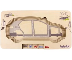 Beleduc lavinamoji priemone - sluoksniuota medinė dėlionė Automobilis (17063)
