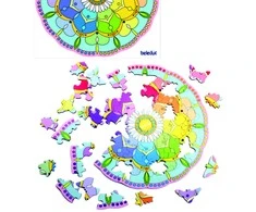 Beleduc lavinamoji priemonė - XXL medinė kūrybiškumo dėlionė - mandala Vabzdžiai” (11013)