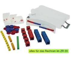 Dėlionė TimeTEX Basic Plus matematikos rinkinys, skaičiai iki 20, 58 vnt. dėžutėje, balta/raudona (TT93108)