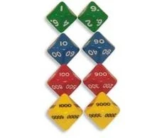 Dėlionė TimeTEX Dešimties pusių kauliukų rinkinys, 8 vnt., apie 20 mm (TT93538)
