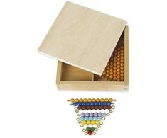 Dėlionė TimeTEX Dėžutė su spalvotų karoliukų eilutėmis ir karoliukų dešimtuko eilutėmis "Montessori Premium" (TT94431)