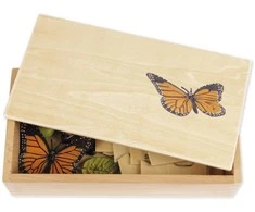 Dėlionė TimeTEX Drugelio Gyvenimo ciklas, medinėje dėžutėje, Vokiška versija "Montessori Premium" (TT94757)