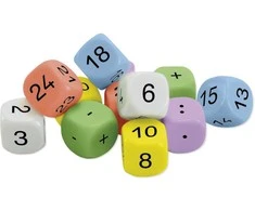 Dėlionė TimeTEX Kauliukų rinkinys Matematikai, 12 vnt. dėžutėje (TT92602)