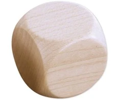 Dėlionė TimeTEX Mediniai kauliukai be ženklų, 30 mm, 10 vnt. maišelyje (TT93505)