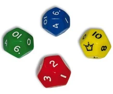Dėlionė TimeTEX "Joker" kauliukų rinkinys 0-10, 4 vnt., 21 mm (TT93592)