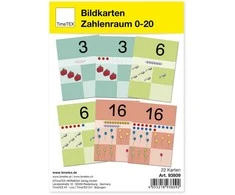 Dėlionė TimeTEX TimeTEX kortelės "Skaičiai iki 20" XL, A4, 22 vnt. (TT93809)