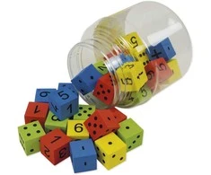 Dėlionė TimeTEX Tylių matematikos kauliukų rinkinys, 32 vnt., 25 mm, indelyje (TT92640)