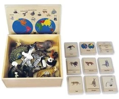 Dėlionė TimeTEX Žemynų gyvūnų dėžutė (Vokiška versija) "Montessori Premium" (TT94712)