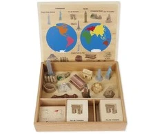 Dėlionė TimeTEX Žemynų įžymybių dėžutė (Vokiška versija) "Montessori Premium" (TT94713)