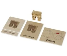 Dėlionė TimeTEX Žemynų įžymybių dėžutė (Vokiška versija) "Montessori Premium" (TT94713)