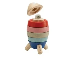 PlanToys edukacinė priemonė - žaislas Piramidė. Raketa. Stilinga (PT5402)