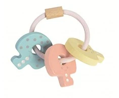 PlanToys lavinamasis žaislas - barškutis "Pasteliniai rakteliai" (PT5251)