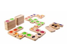 PlanToys lavinamoji priemonė - žaidimas Vaisių ir daržovių domino (PT5639)